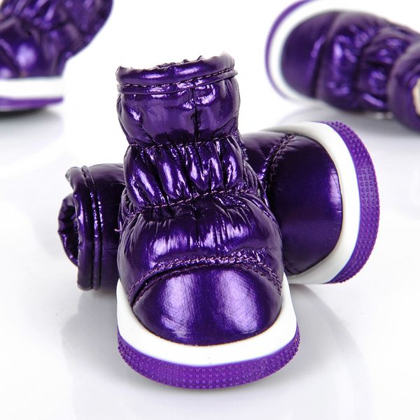 

Pet Dog Puppy Autumn Winter Warm Shoes Fold Space Leather Pet Cotton Shoes Snow Boot