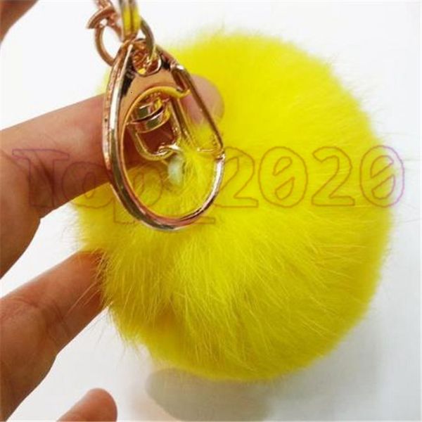 

factory3o4btrinkets lobster 8cm gold pompoms fur ball keychain chain fluffy rabbit key link cute keychains for women bag, Silver