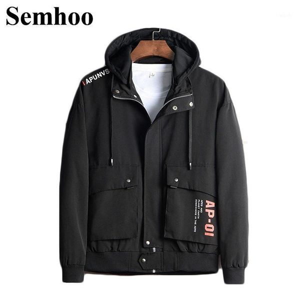

2020 autumn jacket men's casual hip hop street wind jacket fashion hooded solid color simple men's plus size m---4xl1, Black;brown