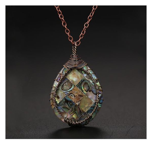 

natural dangle hook earrings paua abalone shell bead pendant new zealand olivary earring teardrop women hanging fashion qyleju, Black