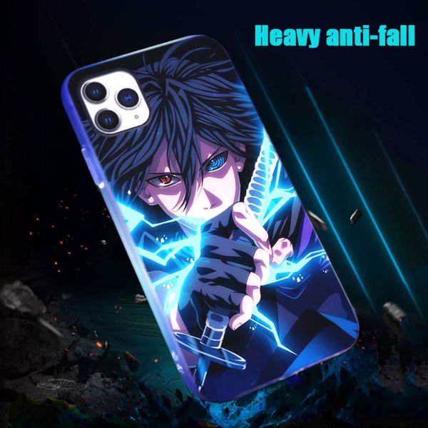 

qanaruto sasuke call light and soft silicon mobile phone case tpu is vip se 2020 11 pro max 8 plus x xs x xr voice control led vfr