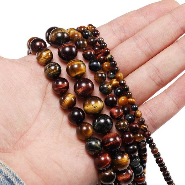 

1strand lot 4 6 8 10 12mm natural stone multicolor tiger eye agat round beads loose spacer bead for jewelry making diy h wmtncj