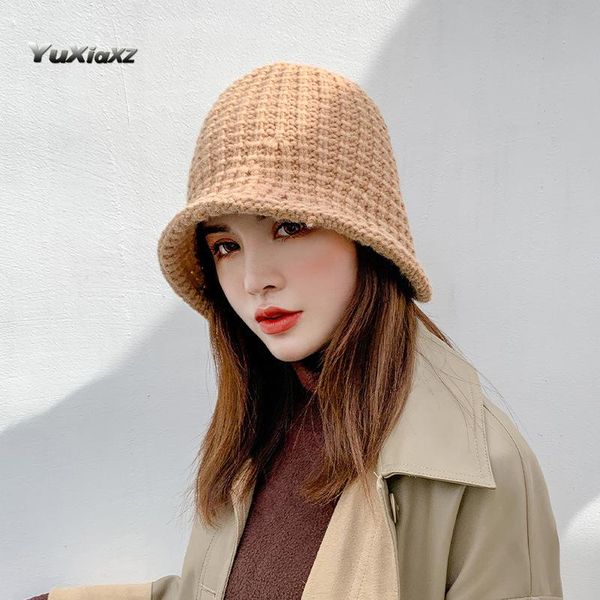 

2020 женская осень и зима новая ретро теплый бассейн шляпа все-матча моды trend сплошной цвет купольной ковш, Blue;gray