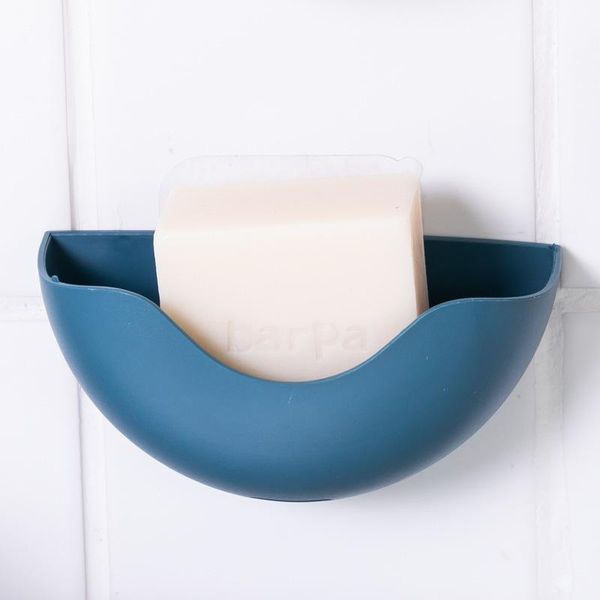 

drain soap box nail-hanging soap dish holder rack semicircle wall mount bathrooms pp tray container storage organizer case q bbysxi