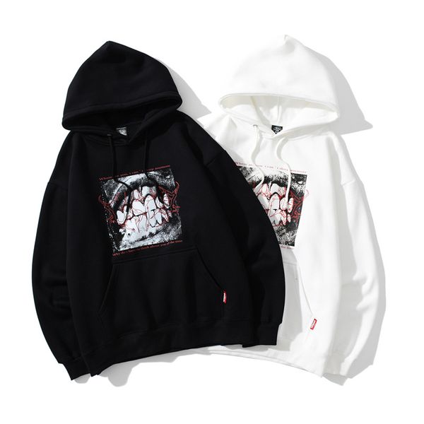 

european and american street fashion brand hoodie men's dark funeral trend pullover drawstring with couple sweater, Black
