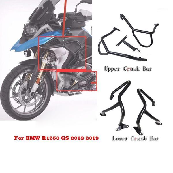 

motorcycle upper lower crash bar bumper guard falling protection black silver for r1250 gs r1250gs 2018 20191