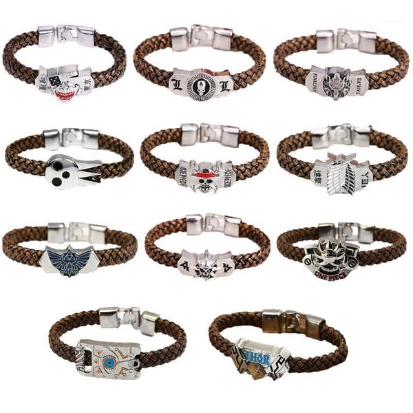

one piece bracelet cartoon tokyo ghoul assia legend of zelda attack on titan death note wristband bracelets1, Golden;silver