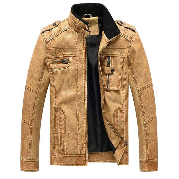 

brand leather jacket men coats spring autumn vintage multi-pocket motorcycle pu leather jackets jaqueta de couro masculino1, Black