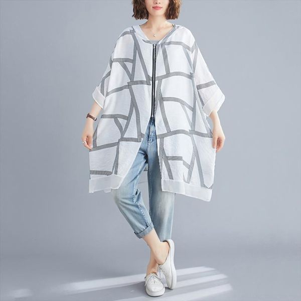 

[ewq] 2020 spring summer new arrivals v neck three quarter sleeve striped print pattern women fashion casual windbreaker aw59800, Tan;black