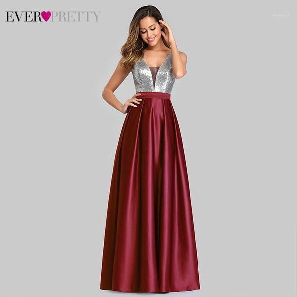 

satin prom dresses ever pretty ez07638 a-line deep v-neck sequined sleeveless sparkle evening party gowns vestido de gala1, White;black