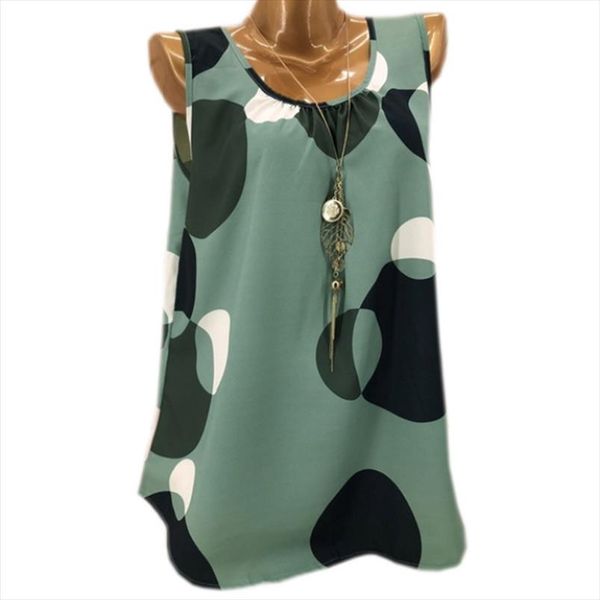 

fashion loose large size t shirt polka dot sleeveless vest ladies shirt casual t women drop shipping, White