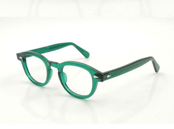 

new brand designer eyeglasses frames lemtosh glasses frame johnny depp round men optional myopia with case, White;black