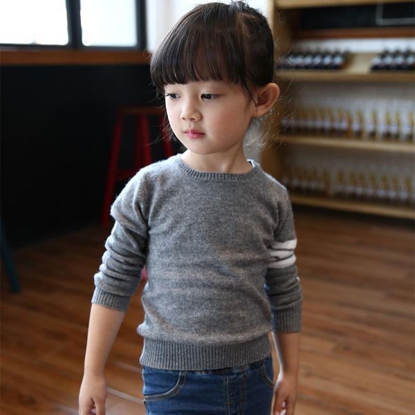 

pullover autumn winter children's cashmere sweater fashion boys baby wool bottoming round neck padded, Blue