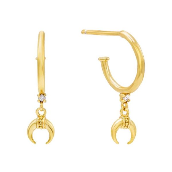 

gold silver color minimal women girl jewelry cute horn crescent moon charm dangle drop earring