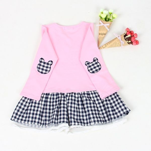 

spring baby girl clothes girl baby dress long sleeve cartoon embroiderie bunny princess dress clothes 3 designs 201204, Red;yellow