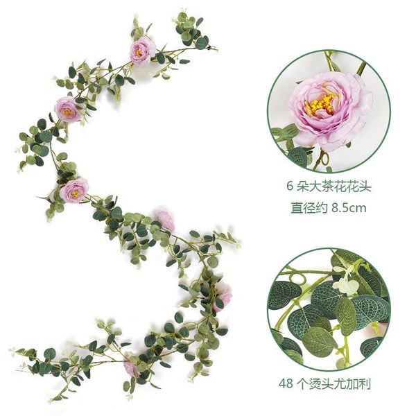 

decorative flowers & wreaths 195cm/lot silk ivy vine with green leaves for home wedding decoration fake leaf diy hanging garland artificial