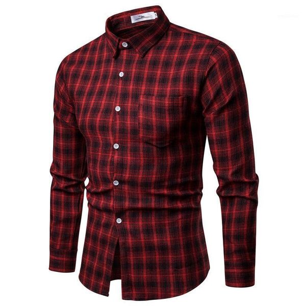 

plaid shirt male wedding dress long sleeve mens dress shirts casual blouse men red black1, White;black