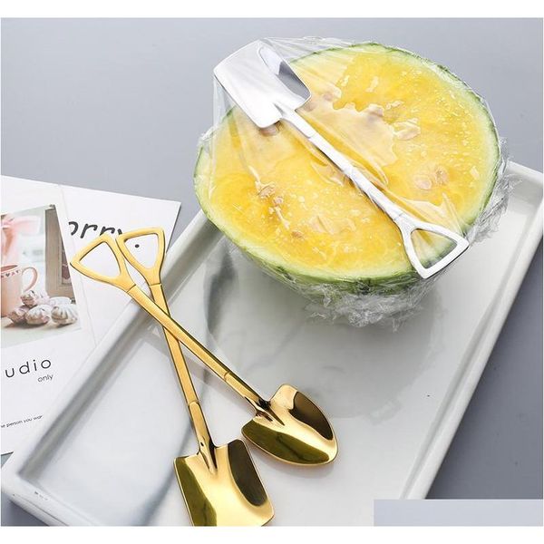 

stainless steel coffee spoon stirring spoons spade shape creative dessert spoon watermelon spoon kitchen dining table jllaqj bdetrade