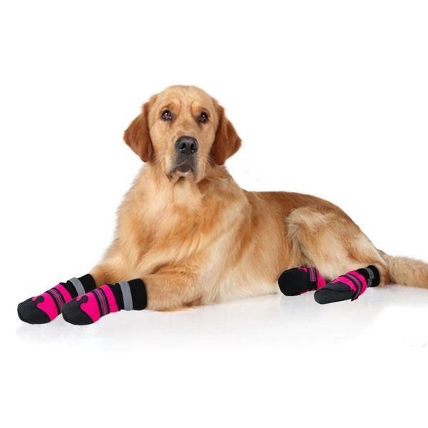 

4pcs waterproof winter pet dog shoes anti-slip snow pet boots paw protector warm reflective for medium large dogs labrad bbyrmn