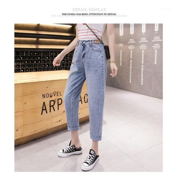 

women 2020 jeans harem casual denim pants boyfriends femme trousers vintage retro 51081 women's, Blue
