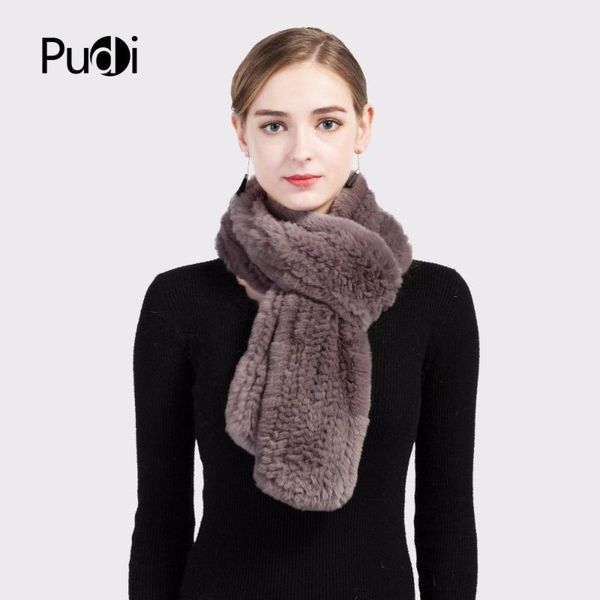 

pudi sf703 2021 winter women's real rex fur scarf new fashion girl's fur long style scarves muffler shawl neckerchief, Blue;gray