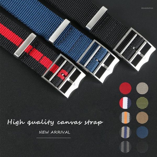 

sports nylon nato parachute watchband watch strap for black bay 22mm 21mm bracelet accessories french troops1, Black;brown