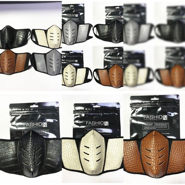 

and sports men fashionable women outdoor print masks 2020 years pu leather dust proof half face washable repeated use madral