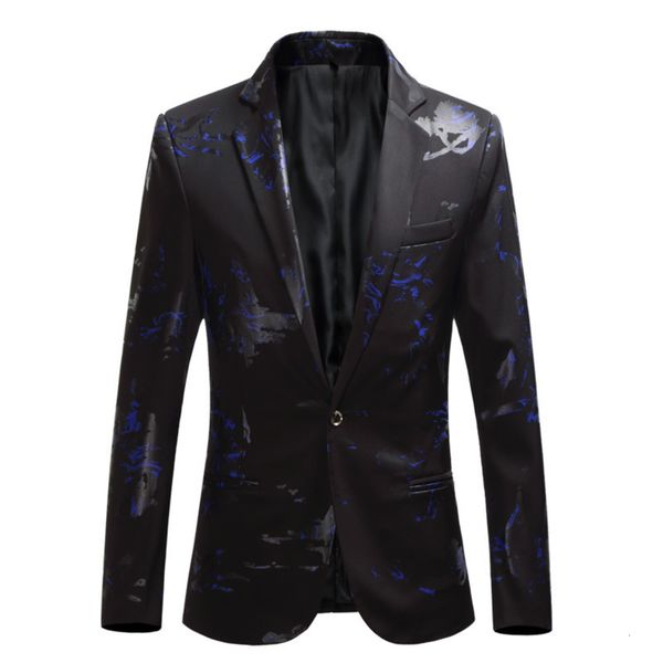 

small new style men's slim fit printed suit fashionable large coat, White;black