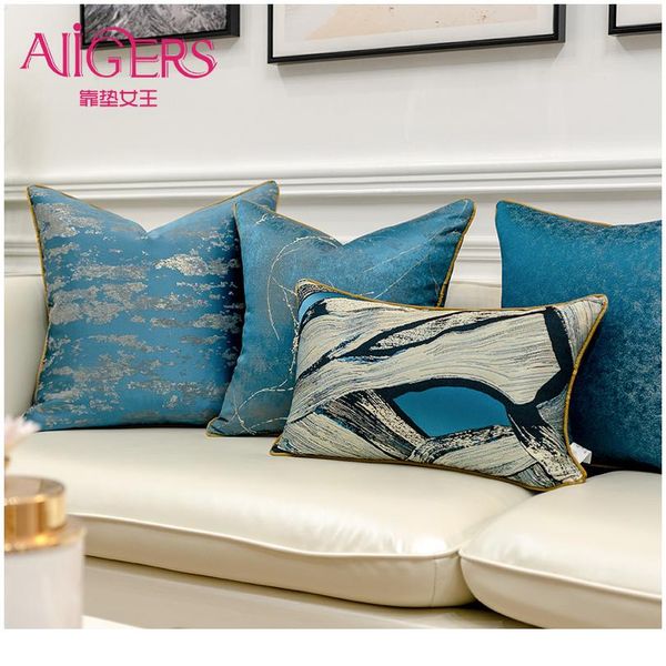 

avigers navy blue abstraction cushion cousic high precision jacquard домашняя декоративная подушка для дивана спальня лив wmtaxe
