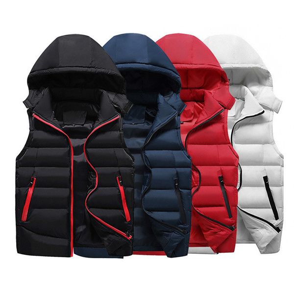 

collect hoodies of warm men outward winter coats to sleeveless stylish new fashionable windbreak vest down jacket 25x3, Black
