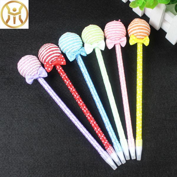 

cute lollipop ballpoint pens for writing kawaii bending ball pen stationery office canetas school supplies escolar, Blue;orange