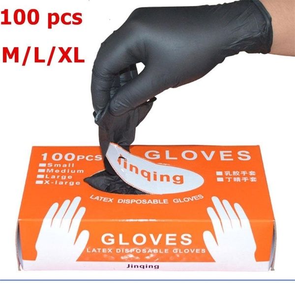 

cleaning household 100pcs/lot black mechanic nitrile leshp washing laboratory nail art anti-static gloves