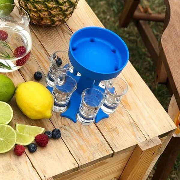 

5pcs ship 6sglass holder carrier caddy liquor dispenser party beverage drinking games bar cocktail wine pourer