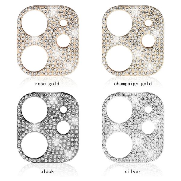 Kamerafolie Diamant gehärtetes Glas für iPhone 14 13 12 11 Pro Max Cam Lens Screen Protector Glitter Sparkling Full Cover mit Retail Box