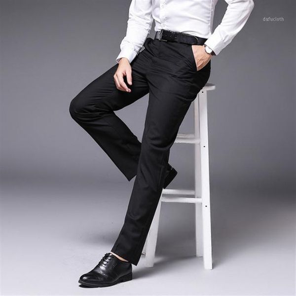 

men's solid black grey suit pants men dress pants trousers straight business mens formal big size 5xl 6xl 7xl1, White;black