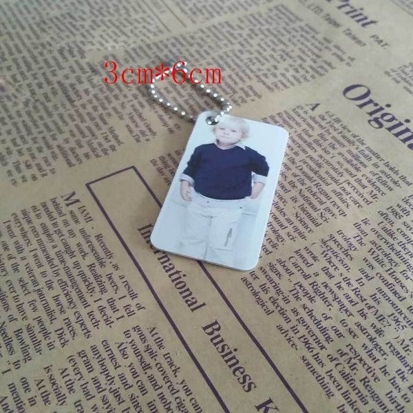 

bone sublimation keychains aluminum round rectangle transfer printing diy custom blank material two sides can be pri, Silver