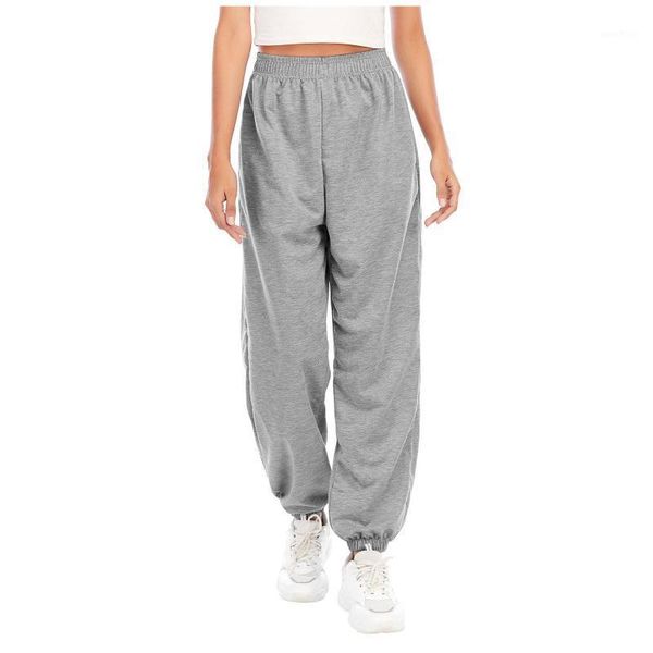 

2021 sweatpants women baggy sports pants joggers solid color women wide leg oversized streetwear high waisted trousers #t1g1, Black;white