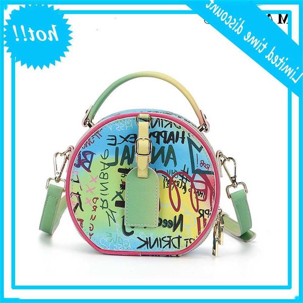 

maidudu 2020 new small high grade painted crow women's round bag one shoulder handbag bags