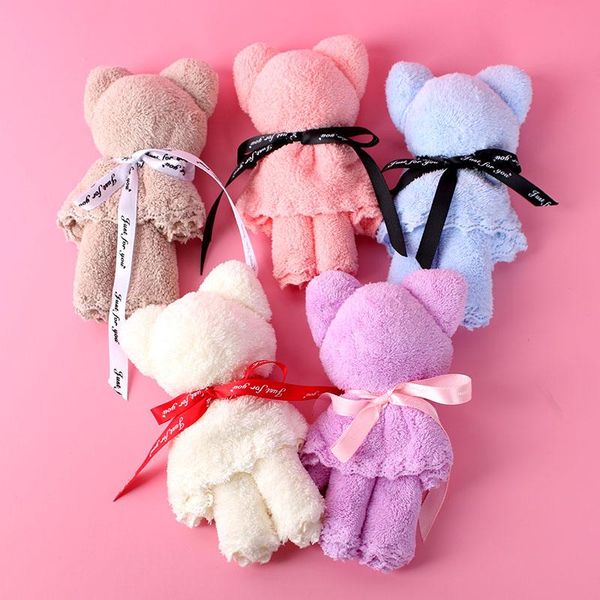 

towel coral velvet bear hand holiday practical gift with wedding supplies