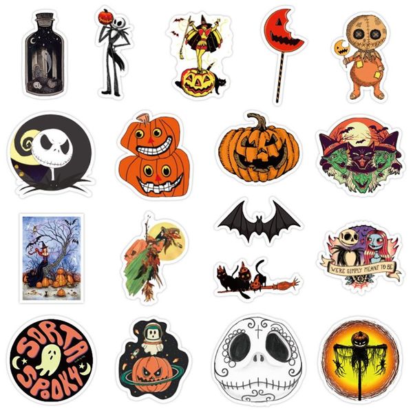 

50pcs horror stickers for lapluggage car water bottle funny skateboard racing waterproof decals kids christmas stikers pack wmtbxk