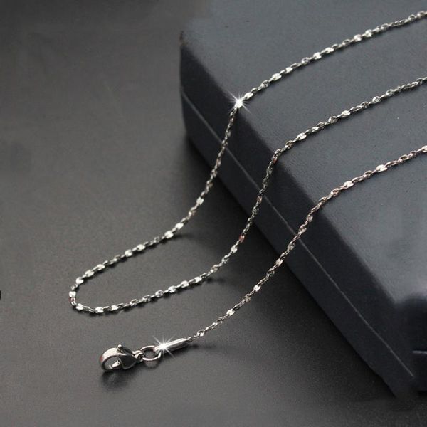 

1.25mm 45-55cm 316l stainless steel slim thin link chain necklace diy women chain kids girl men jewelry colier fit pendant, Silver