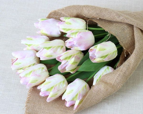 

decorative flowers & wreaths 55cm pu hand feeling big size tulips home decoration1