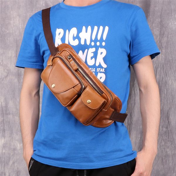 

2020 of leather men crossbody messenger purse male breast shoulder sports outdoor from mobile waistband bag ejge, Black;red