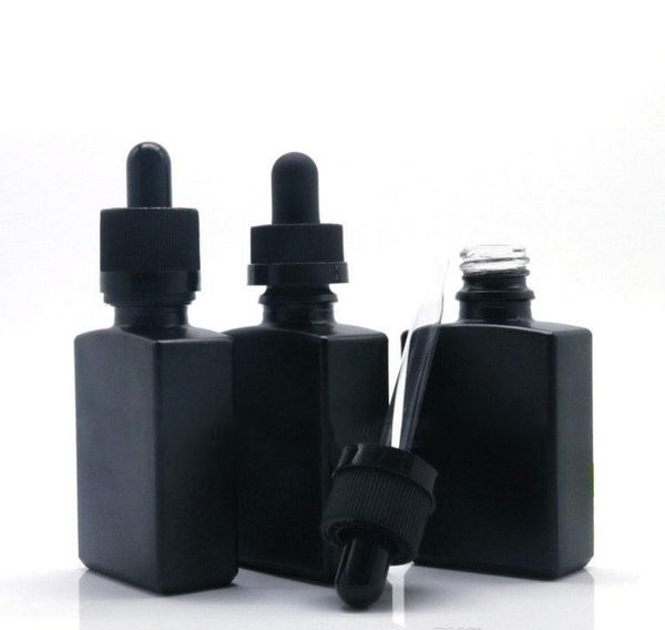 

30ml black frosted glass liquid reagent pipette dropper bottles square essential oil perfume bottle smoke oi jllxbb lucky2005