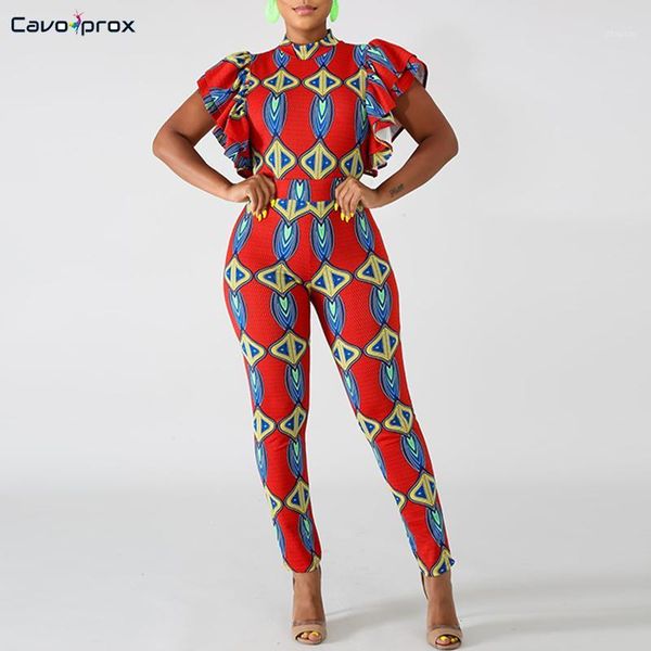 

women printed taki skinny bodycon jumpsuits ruffle details mock neckline zipper closure stretch plus size slim fit jumpsuit1, Black;white