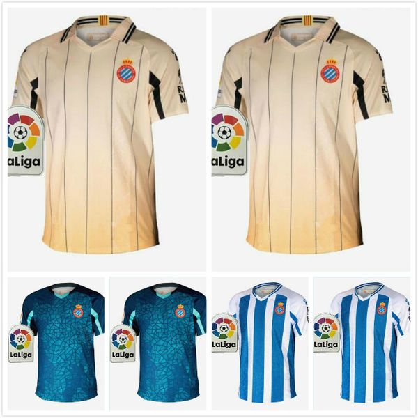 

new 2020 2021 wu lei rcd espanyol soccer jerseys 20 21 s. darder rosales david lopez marc roca football shirt uniform, Black;yellow