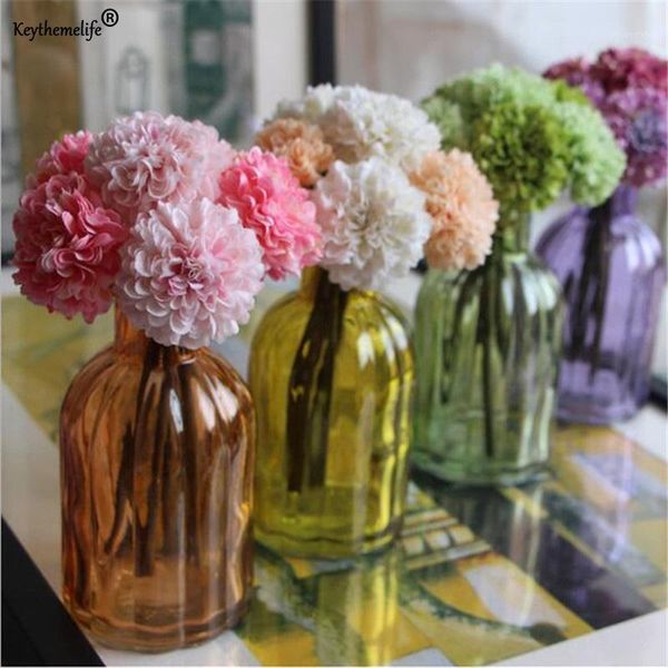 

decorative flowers & wreaths 6pcs branches silk flower artificial chrysanthemum wedding bridal home floral decor arrangement ha1