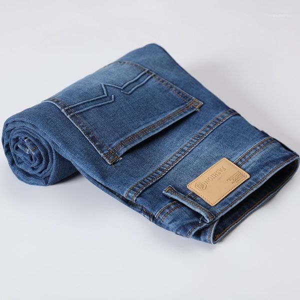 

men's jeans 2021 mens fashion blue men smart casual slim stretch classic denim pants trousers plus size 28-401