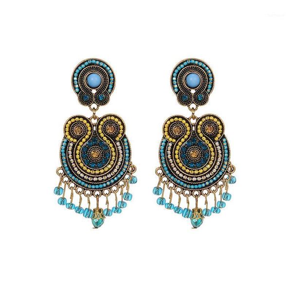 

2020 gold handmade bead flower nepal thailand piercing earrings korean fashion party jewelry bijoux earring1, Silver