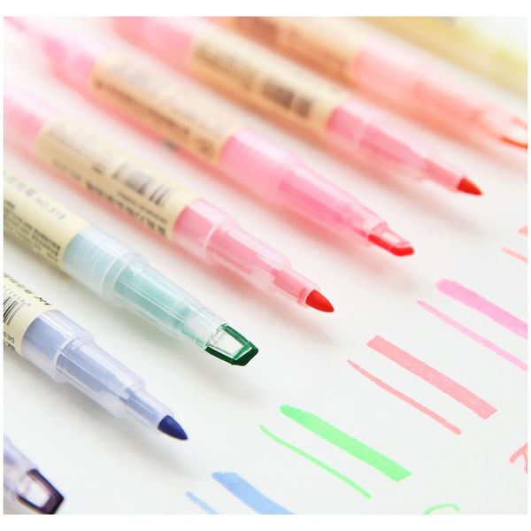 

двойная голова, написание 2 в 1 чайница ручка японские канцтовары симпатичные офисные школьные принадлежности двойная головка f jllgae lajia, Blue;orange